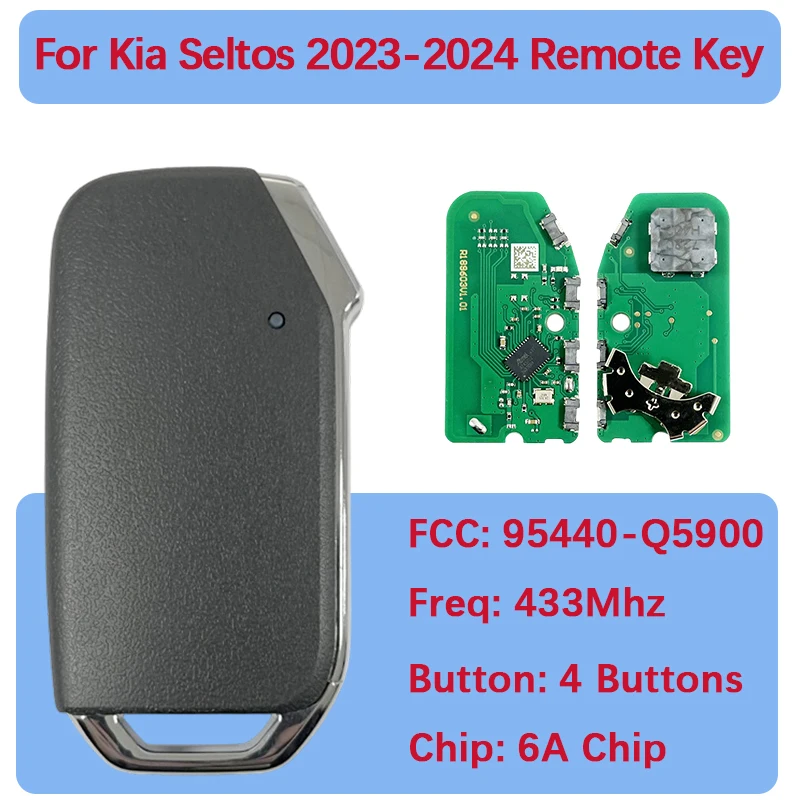 CN051251 Aftermarket Smart Remote Key 4 Buttons 6A Chip 433Mhz FCC 95440-Q5900 Keyless Go Fob For KIA Seltos 2023-2024
