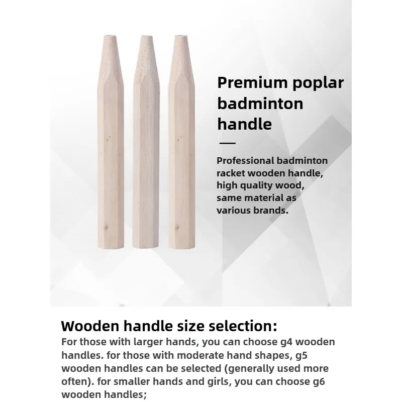 Badminton racket grip, wooden handle with ESPER Logo set, badminton racket repair, G5/G6 Rear cover color optional