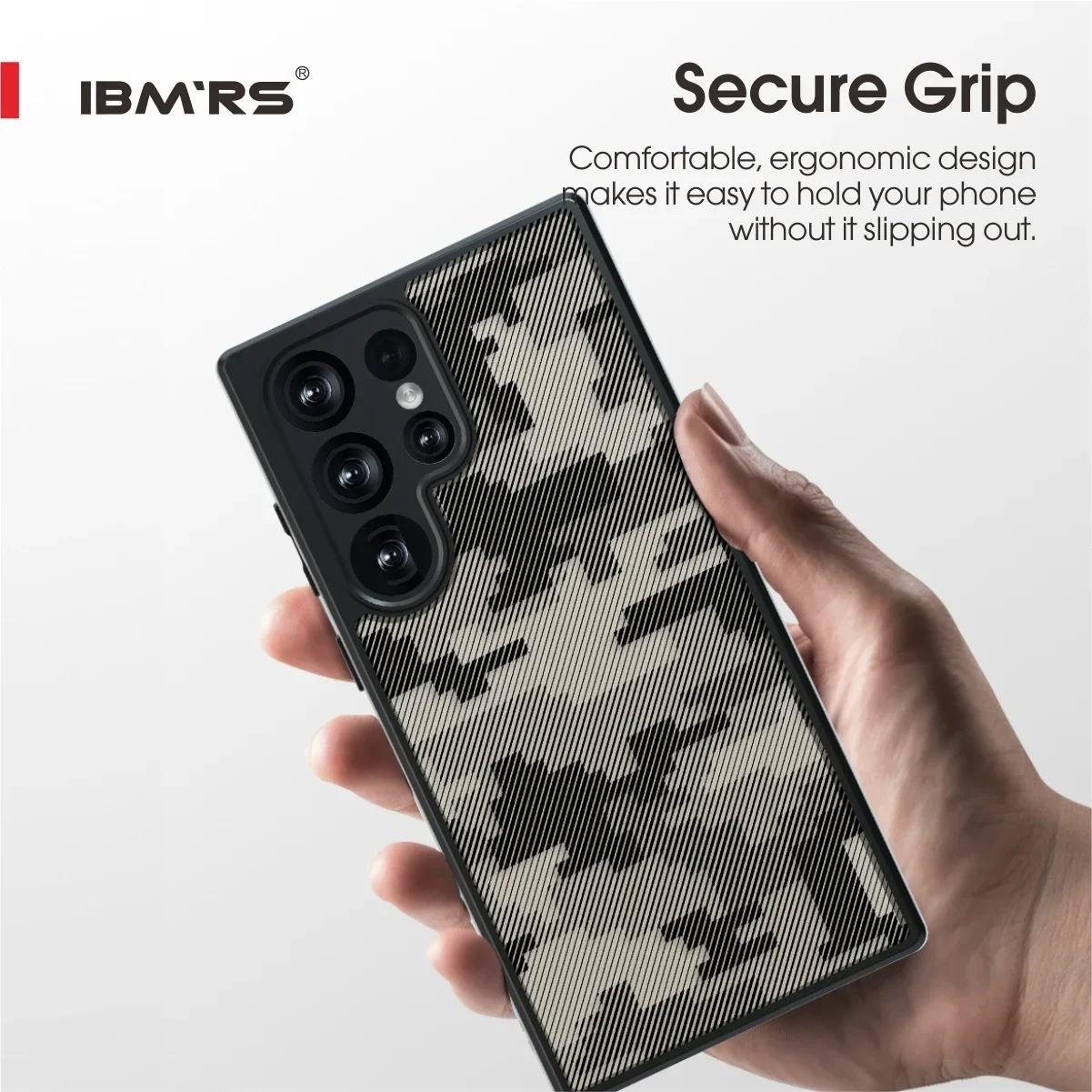 IBMRS for Samsung Galaxy S23 Ultra Case, [Military Design]  Camouflage Hard Back Soft edgesTransparent Airbags Phone Case