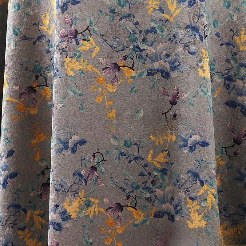 Chinese Traditional Raindrop Bamboo Jacquard Fabric Heavyweight Cheongsam Hanfu Dress Material for Women Clothing