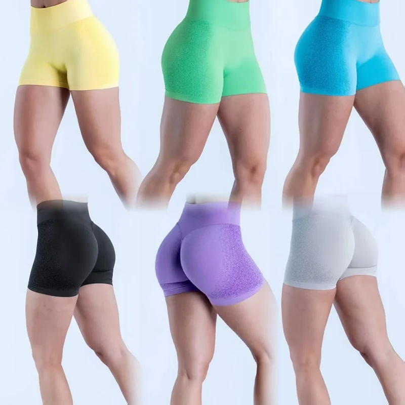 

Ignite Shorts 4.5'' Low Waist Seamless Yoga Shorts Scrunch Bum Gym Shorts Workout Biker Short Stretch Fitness Short
