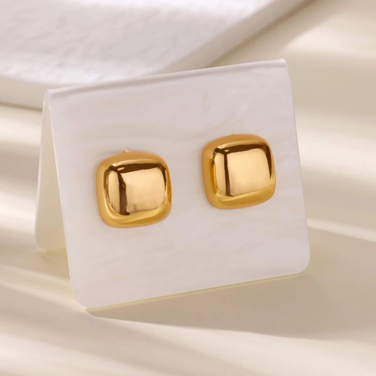 Glänzende quadratische Ohrstecker für Damen, Piercing-Ohrringe aus Edelstahl, Trend 2022, neu im klassischen Ohrschmuck, kostenloser Versand