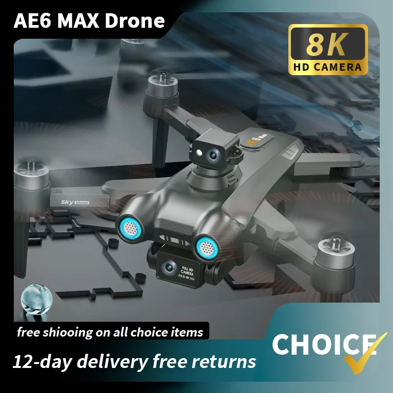 

OUZEY AE6 MAX Drone 360° obstacle avoidance 8K Professional HD ESC Dual Cameras GPS Optical flow positioning DC FPV Kid Drone