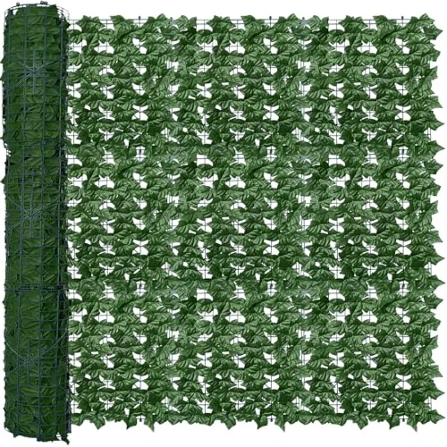 

Artificial Fence Privacy Screen: 5FT x 20FT UV-Anti Faux Greenery Backdrop Ivy Chain Link Shades Panels for Patio Balcon
