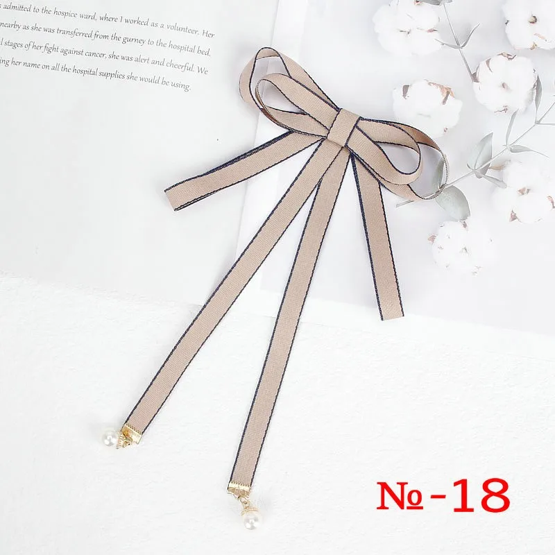 Perle Band Brosche Pin Frauen Fliege Vintage Schule Mädchen Weiß Kragen Schmuck Bowknot Shirts Krawatte Candy Farbe Rot Schmetterling – Detail 18