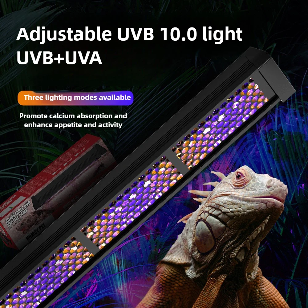 

Reptile Light Fixture with Timer Reptile Heat Lamp 12W UVA UVB10.0 Light Bar Sun Back Lamp for Turtle Lizard Terrariums Tortoise