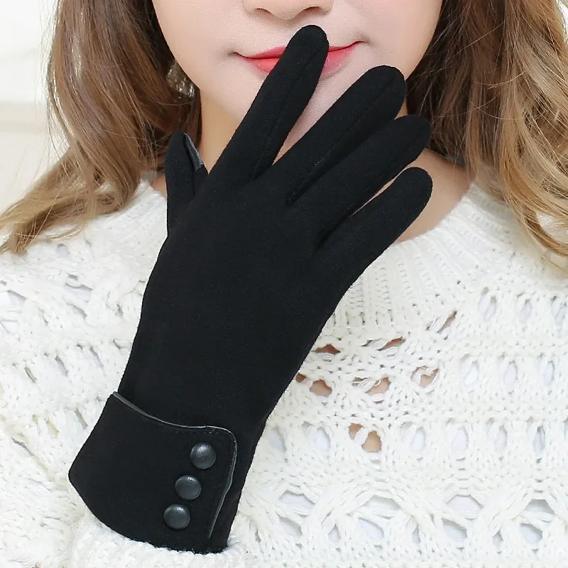 Women Touch Screen Winter Gloves Thick Polar Fleece Lined Windproof Warm Outdoor Cycling Fleece Gloves for Cold Weather Sports