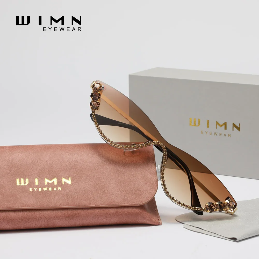 

WIMN 2024 Fashion Rimless Sunglasses Women Luxury Rhinestone Sun Glasses Ladies Sexy Eyewear gafas de sol