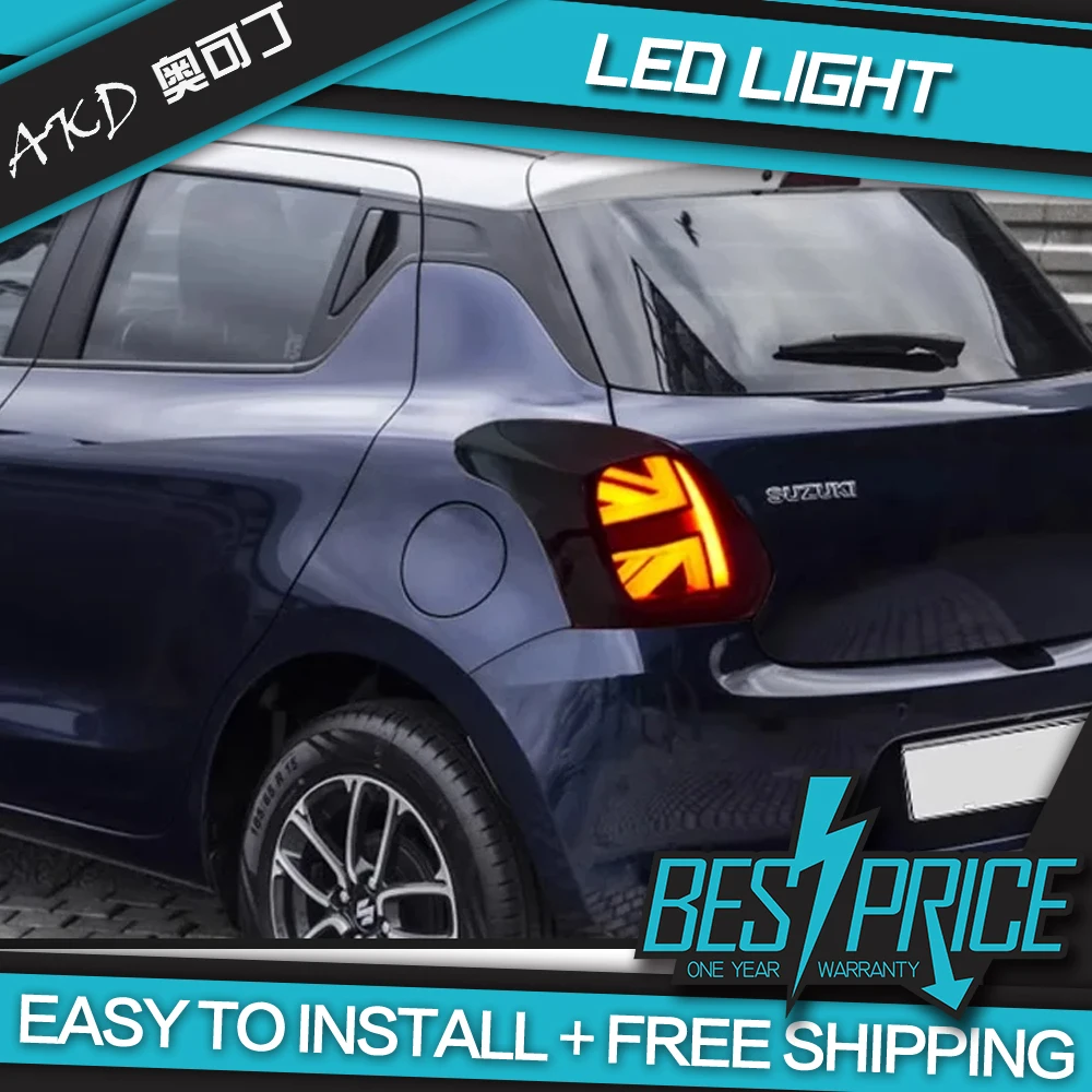 AKD Car Styling for Suzuki Swift Tail Light 2017-2023 Swift Sport LED Tail Lamp LED DRL Signal Brake Reverse  auto Accessories