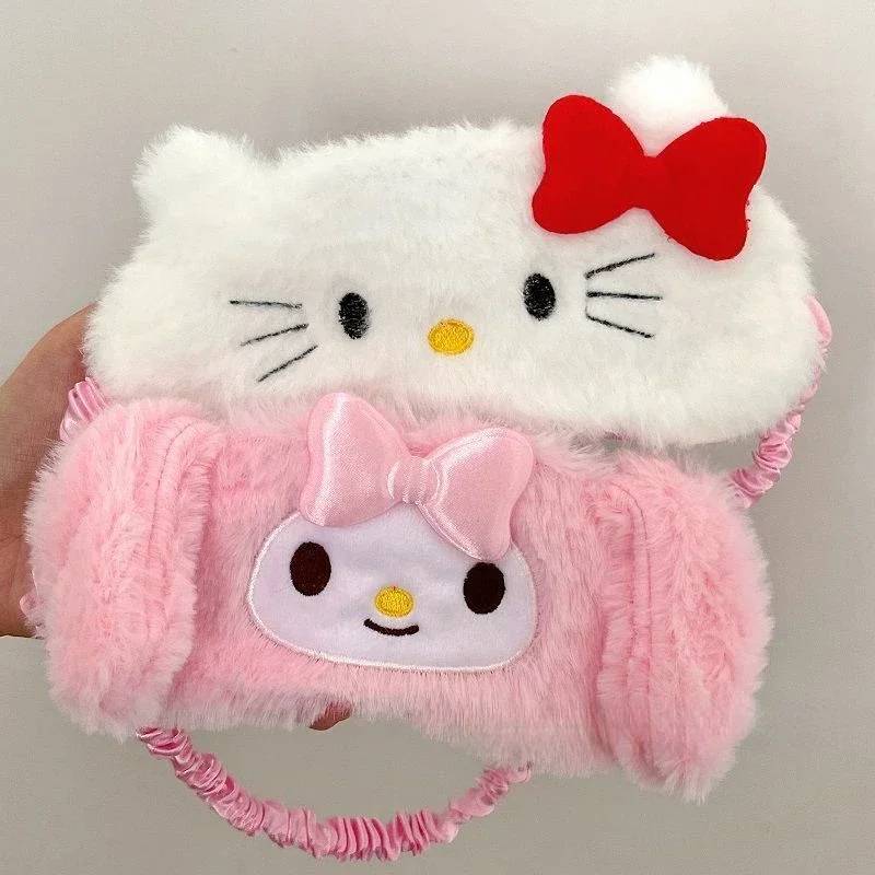 Sanrio Hello Kitty Peluche Maschera per gli occhi Melody Sleep Blackout Inverno Anime Cartoon Peluche Carino Maschera per gli occhi oscurante per