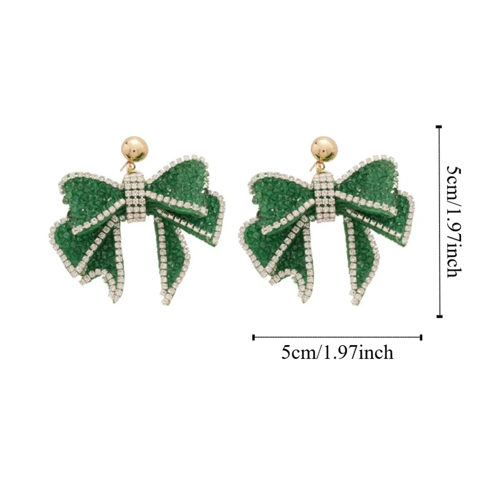 الزركون كريستال القوس أقراط ضوء الفاخرة الأذن مجوهرات الحلو وأقراط إكسسوارات جذابة Bowknot استرخى أقراط هدايا