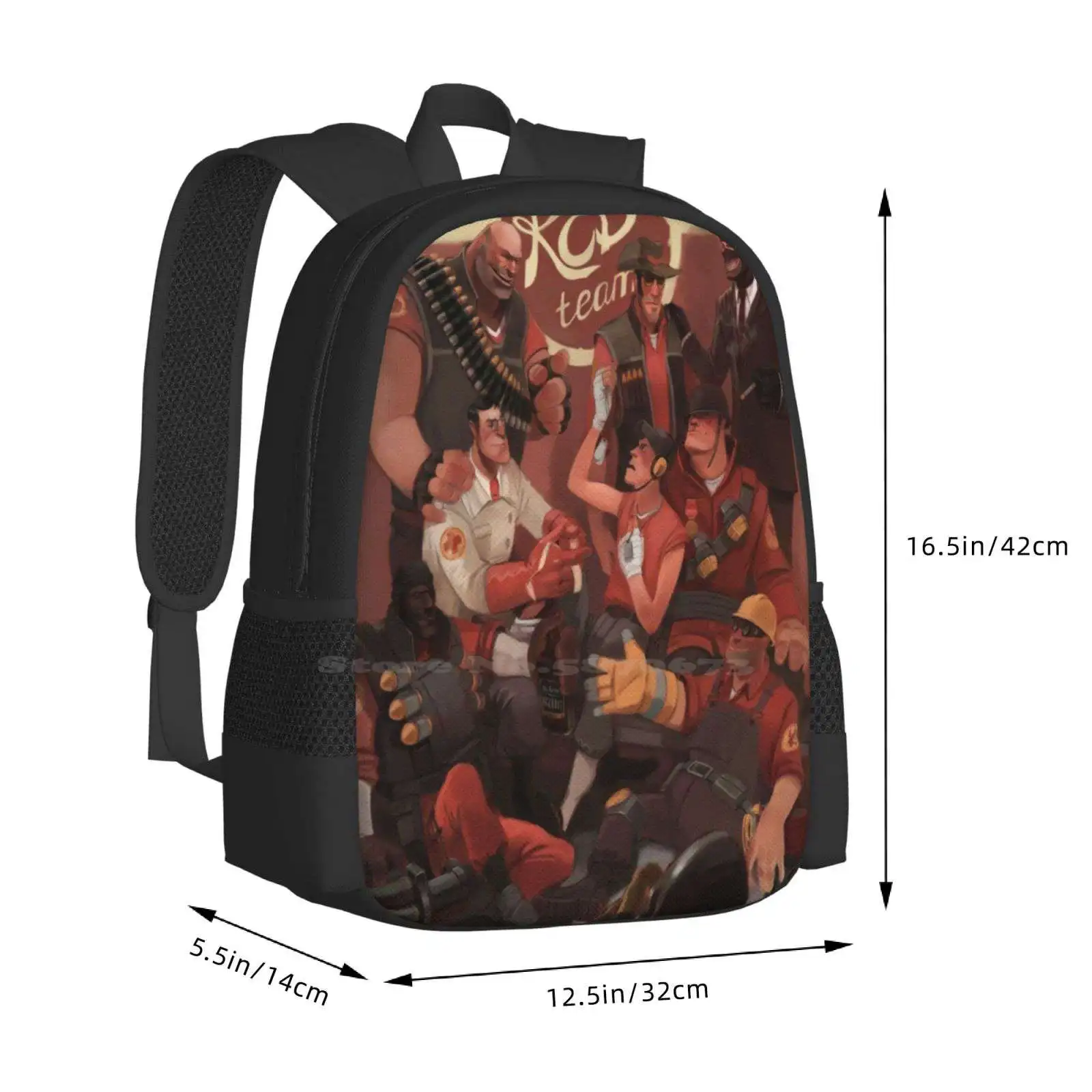 Team Fortress 2 Red Team Artwork Hot Sale Schoolbag Backpack Fashion Bags Tf2 Team Fortress 2 Valve Engineer Spy Heavy Medic