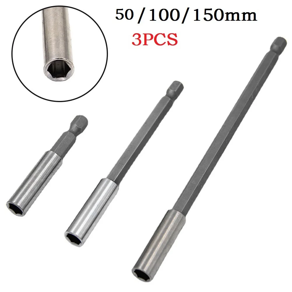 Brand New Bit Holder Extension Set Tools Without Burr 1/4\\\