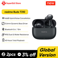 realme Buds T310 Wireless TWS Earphone 46dB Active Noise Cancelling Headphone Bluetooth 5.4 IP55 Waterproof 40H Battery Life