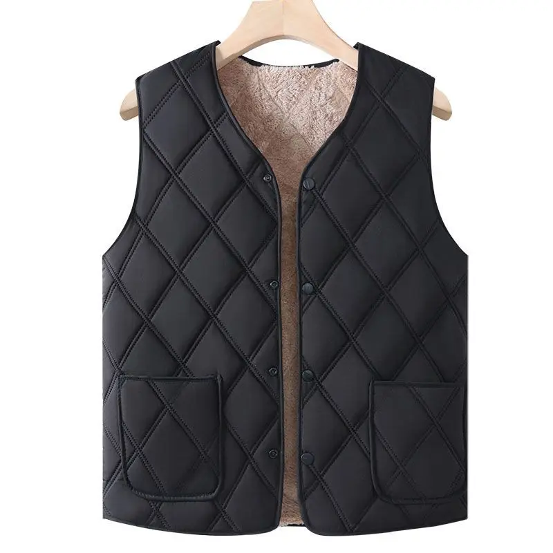 

Осенне-зимний пуховый хлопковый жилет, новый теплый жилет плюс бархатный утолщенный мужской повседневный свободный универсальный жилет