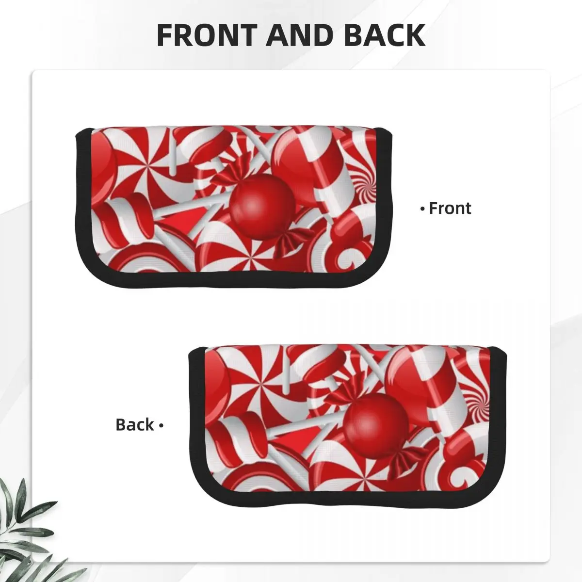 Federmäppchen mit Pfefferminzbonbon-Motiv für Jungen und Mädchen, Geschenke, Stiftbox, Bleistiftbeutel, Schreibwaren, Stifthalter, Tasche