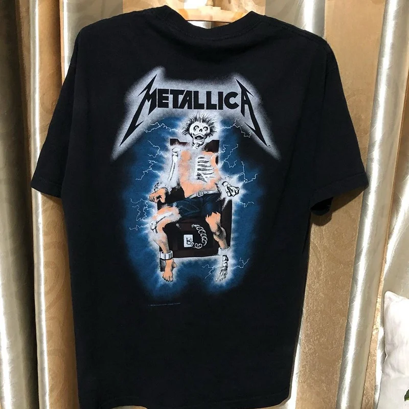 Heavy Metal Band Thrash Rock Oversize Trendy Vintage Unisex T-Shirt Cotton Summer Casual round Neck Short Sleeve Tee