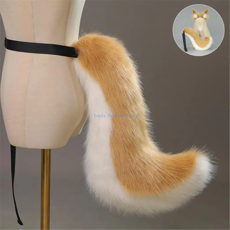 

L5YB Cats Costume Ears Furry Tail Set For Halloween Parties Stage Performances