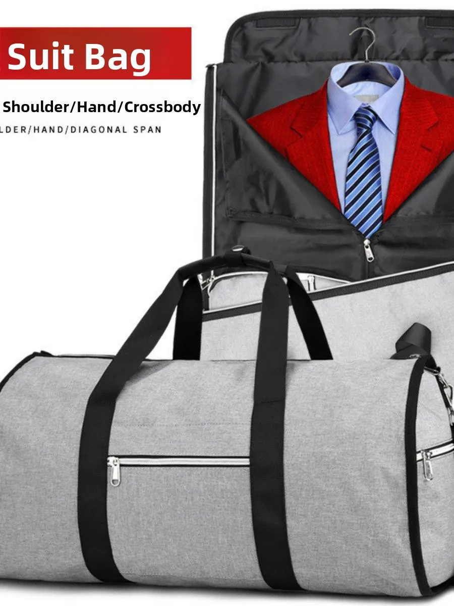 large-capacity-business-suit-bag-cross-border-hot-selling-travel-bag-with-rod-male-pure-color-oxford-cloth-polyester
