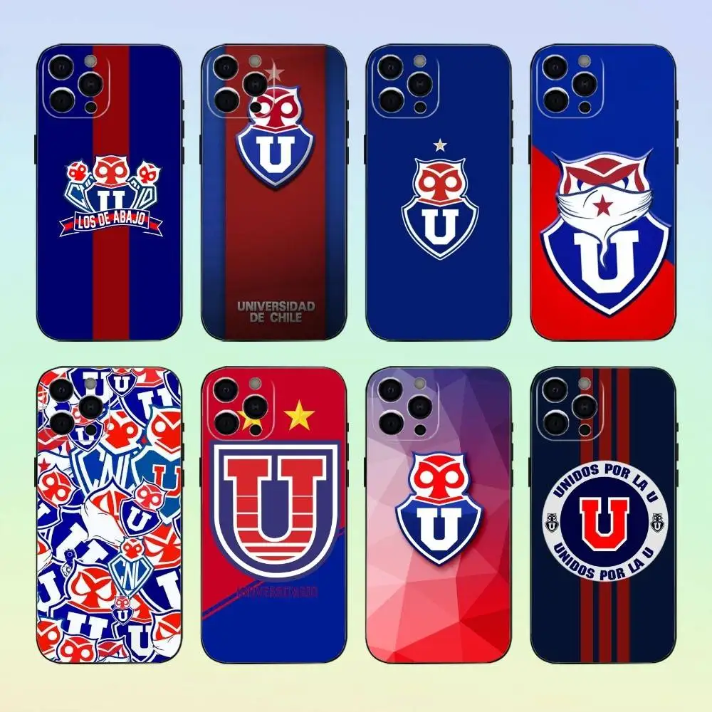

C-Chile University Logo Phone Case For iPhone17,16,15,14,13,12,11 Plus,Pro Max Soft Black Cover