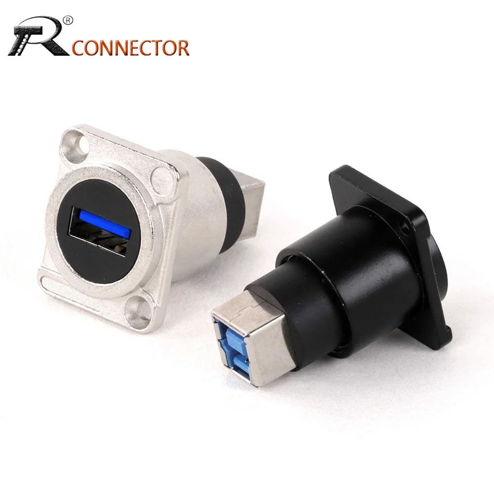 20pcs D Type USB2.0/3.0 A to USB2.0/3.0 B Module Female to Female Connector Panel Mount Socket Adapter Welding Free