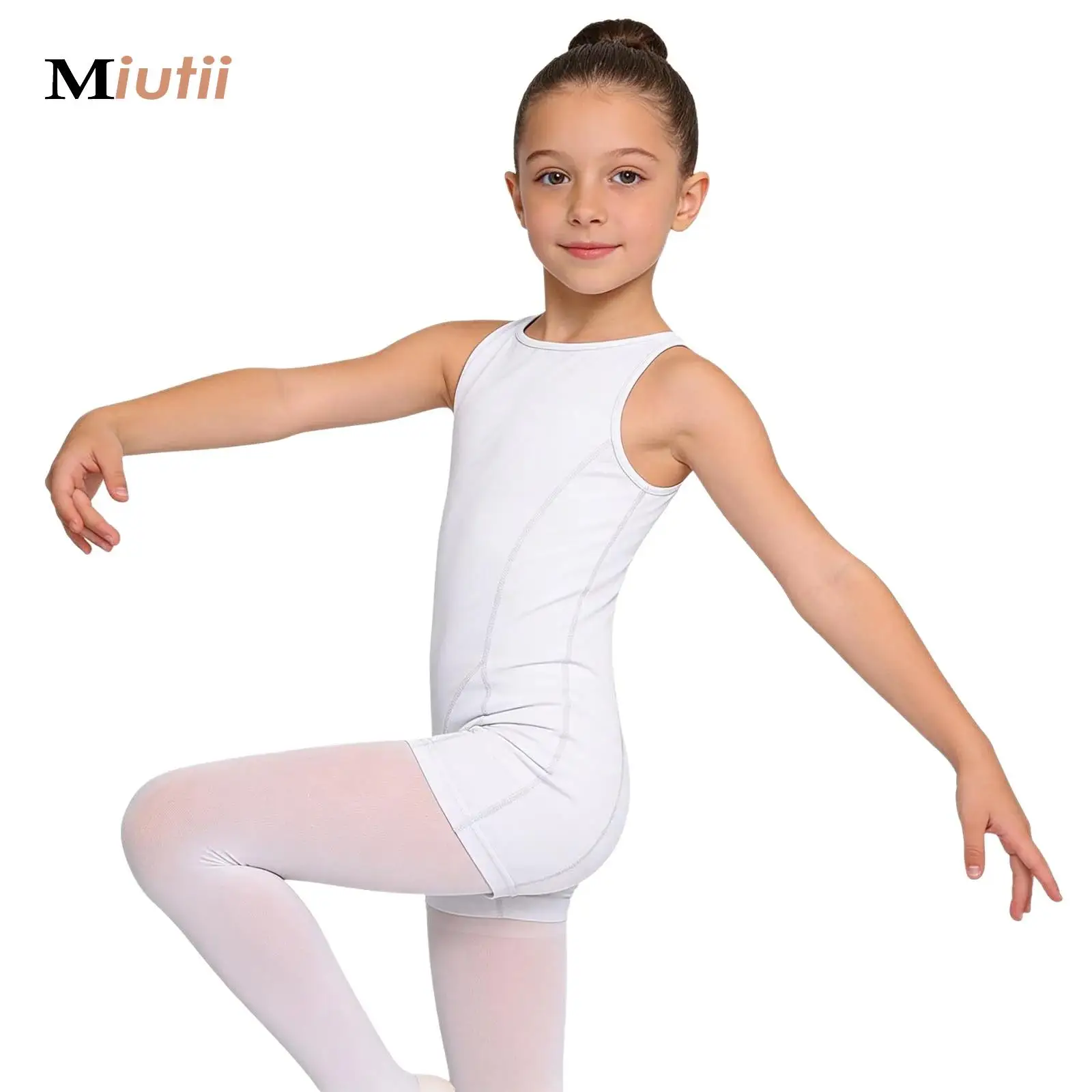 

Kids Acrobatics Dance Unitards Child Stretch Biketard Ballet Leotard for Teens Rhythmic Gymnastics Jumpsuit for Girls Boys