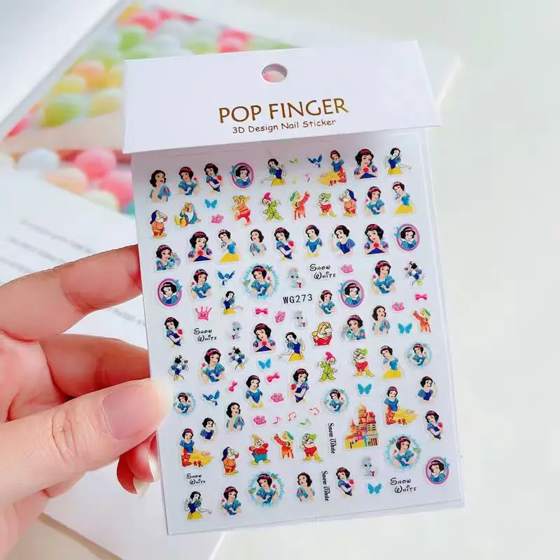 

1 Sheet Girl Heart Cartoon Cute Snow White Magic Mirror Series Wind Series Nail Stickers Self-adhesive Children Nail Sticker Diy