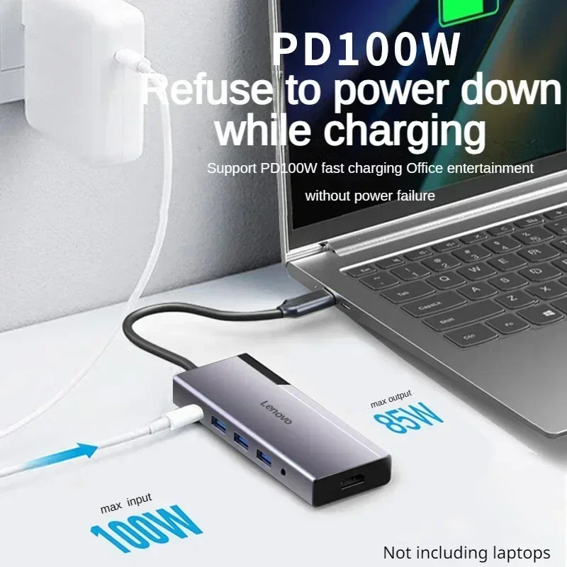 Imagem -02 - Lenovo-aurora Tipo-c Dock para Apple Macbook Ipad Computador Divisor Usb Adaptador Hdmi Estação de Ancoragem Hub Usb