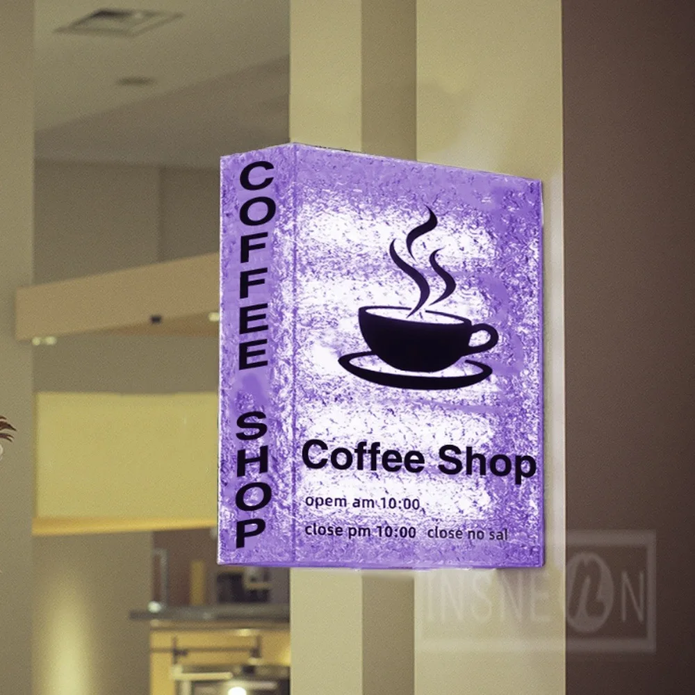 Custom Outdoor LED Light Box Business Sign Waterproof Acrylic Double Sided Storefront Wall Mounted Signage