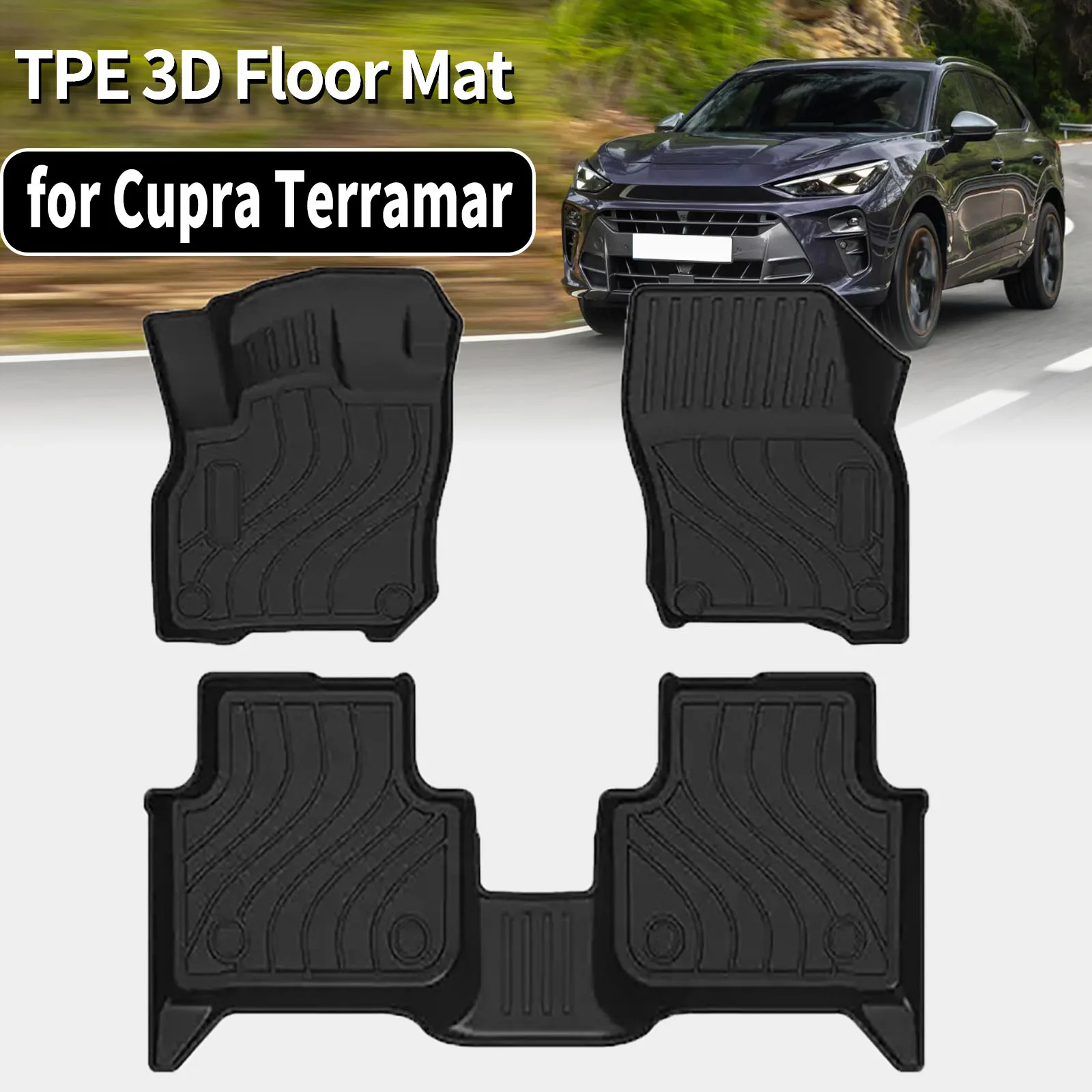 

Водонепроницаемые нескользящие легкоочищаемые автомобильные коврики TPE для Cupra Terramar 2024 2025 2026