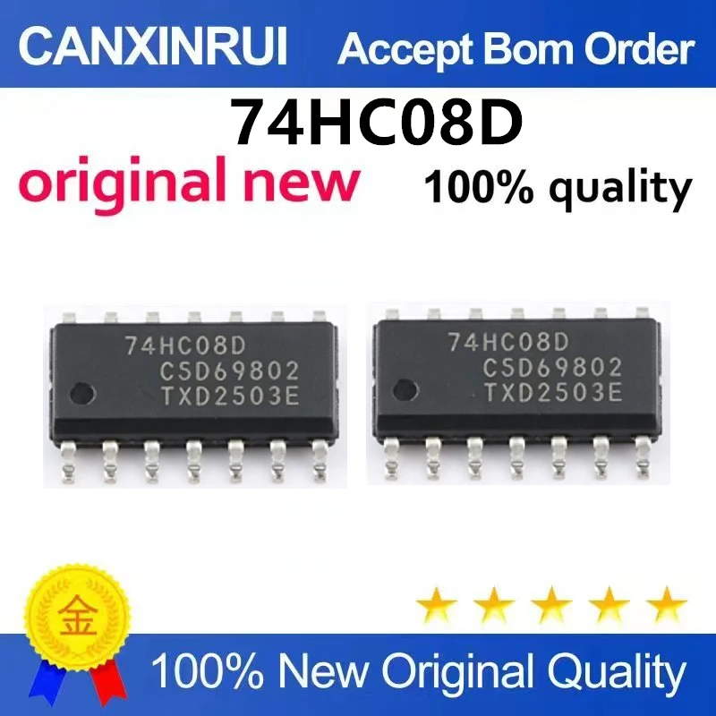 （5pcs-10pcs）Brand new original 74HC08D, 653 package SOIC-14 four channel 2-input AND gate surface mount logic chip