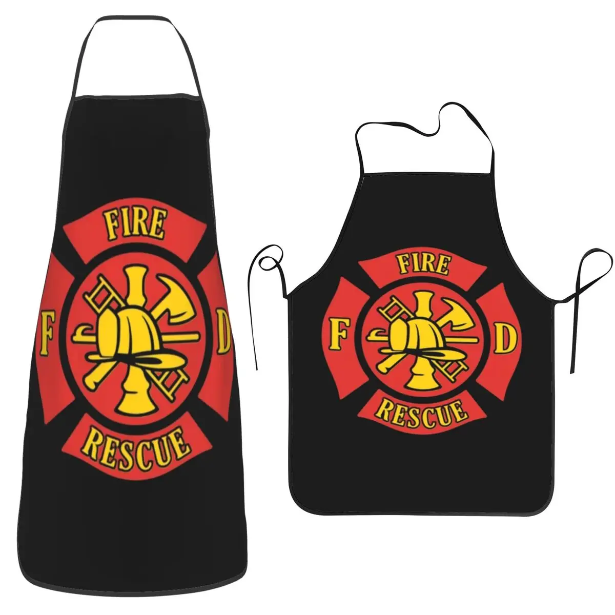 Firefighter Department Logo Fireman Fire Rescue Aprons Chef Baking Tablier Bib Kitchen Cleaning Pinafore for Women Men Painting