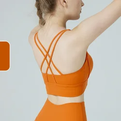 Solid Color Fitness Women Sport Bra Gym Yoga bra Cross Back Yoga Bra Top Sexy Breathable Quick-Drying Workout Sportswear Outfit
