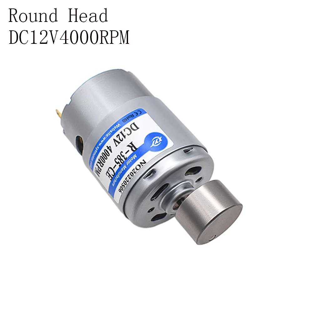 RF-385 Miniature DC Vibration Motor 12V/24V 4000RPM/8000RPM Forward And Reversal Motor wWith Round/Sector Head Speed Adjustable