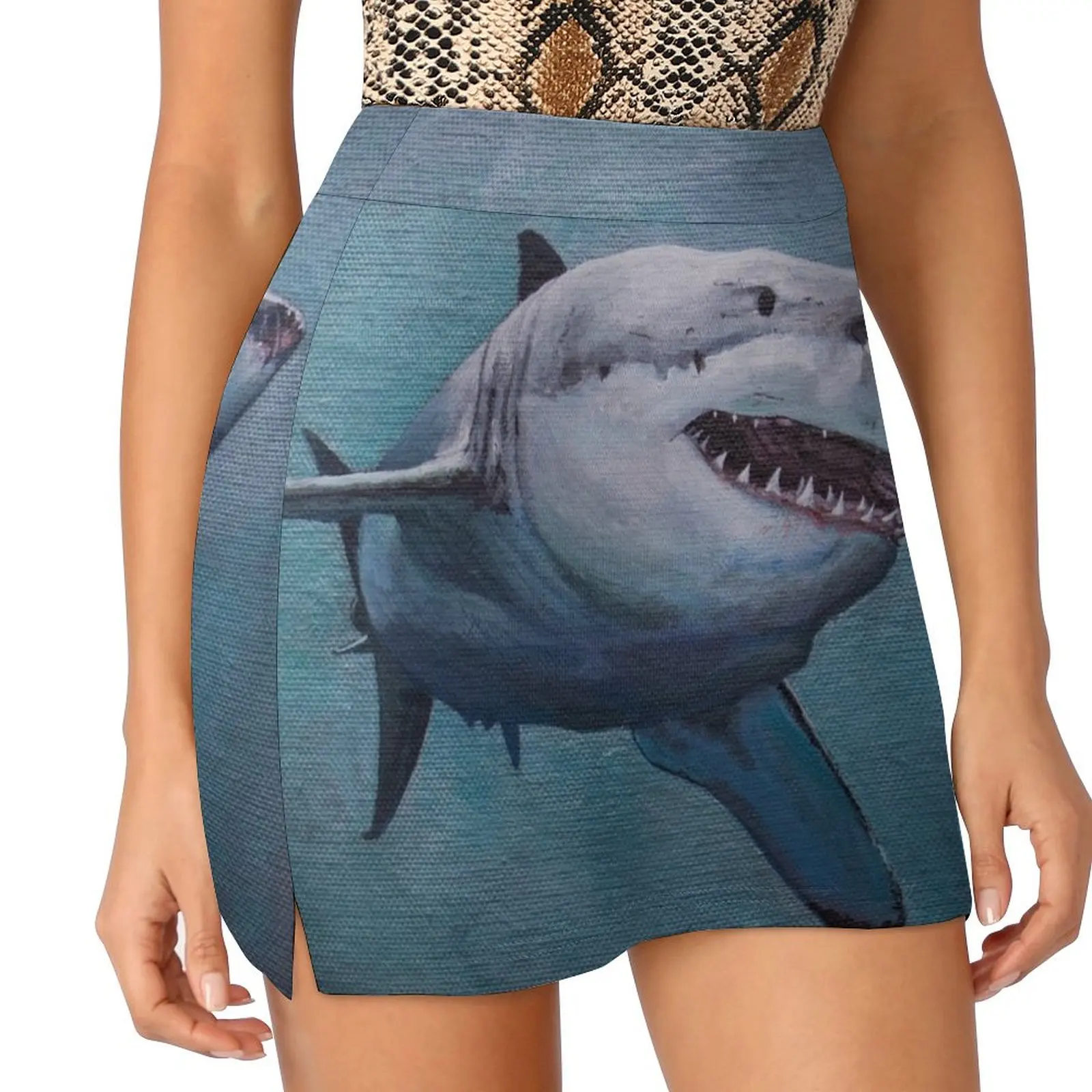 Great White Shark Mini Skirt women clothing 2025 new arrivals Clothes for summer