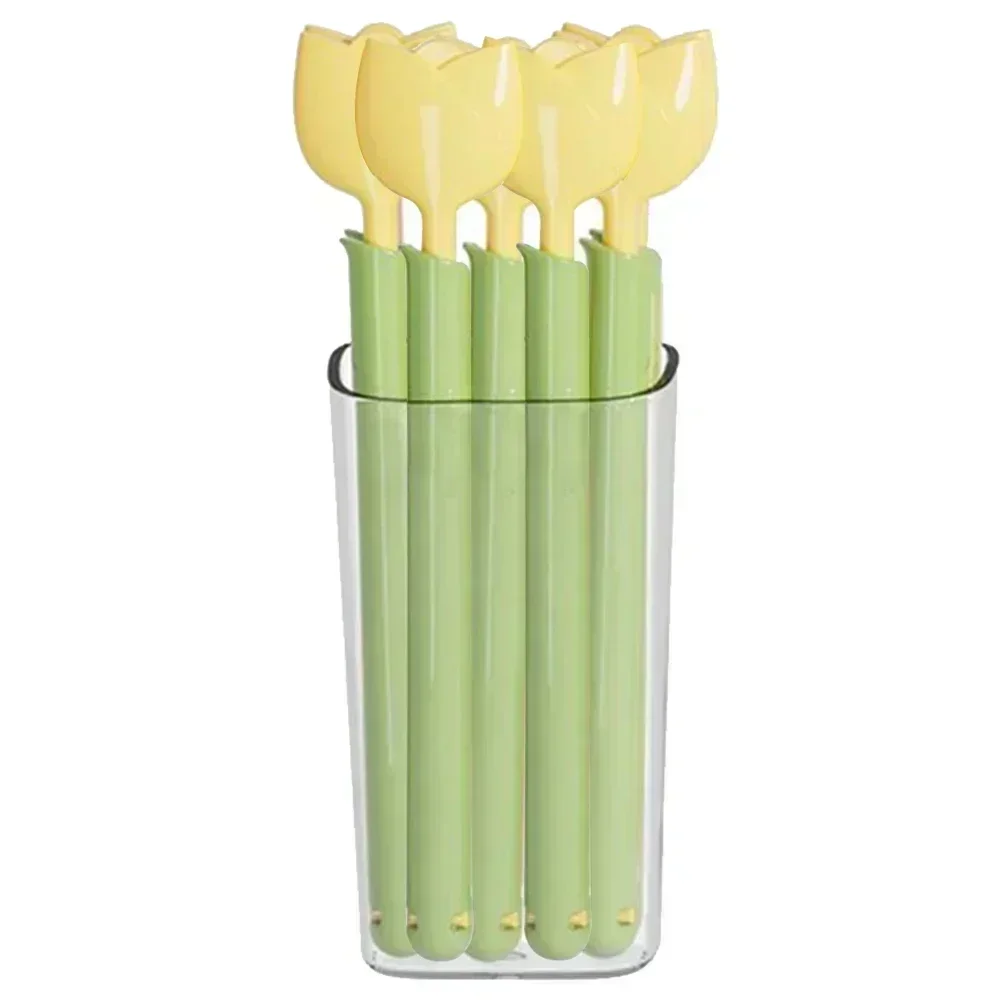 5Pcs Tulip Shaped Bag Clips Portable Food Snack Bread Sealing Clip With Magnetic Storage Box Sealed Clip Kitchen Accessories