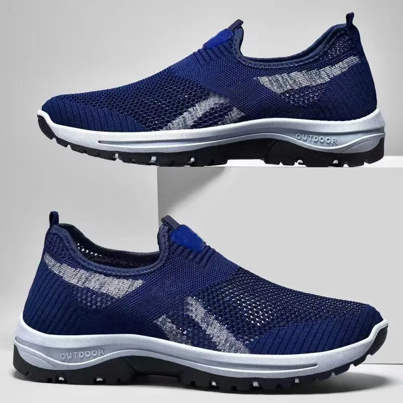 Men's Casual Walking Shoes Breathable Non-slip Comfortable Driving Shoes Slip-on Platform Shoes Lightweight Mesh Sneakers