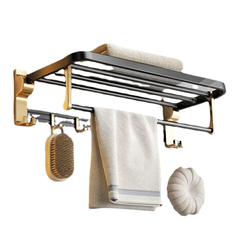 

No punching light luxury bathroom toilet toilet towel rack wall mounted