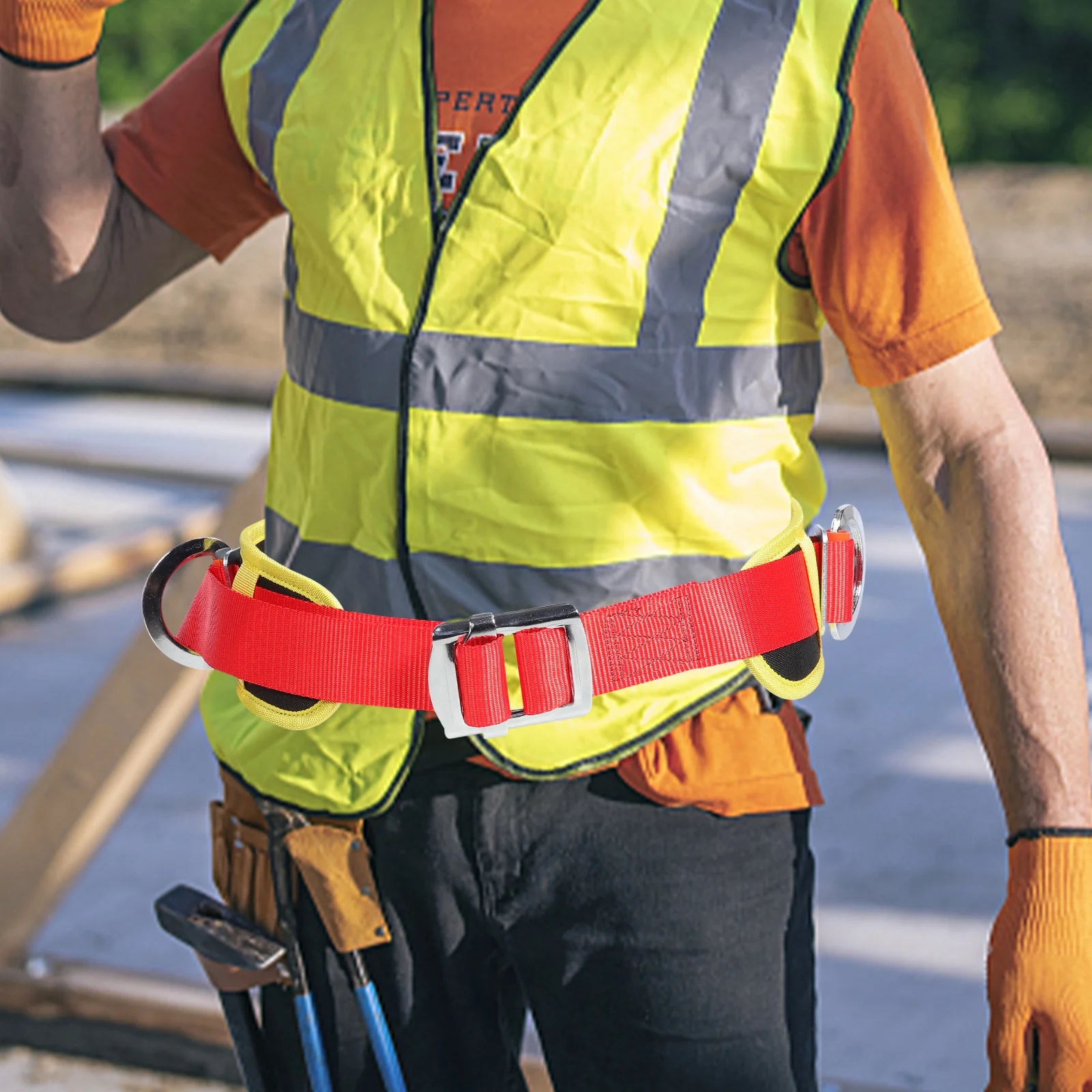 

1Pcs Heavy Duty Single Waist Safety Belt Outdoor Protection Climbing Construction Strap