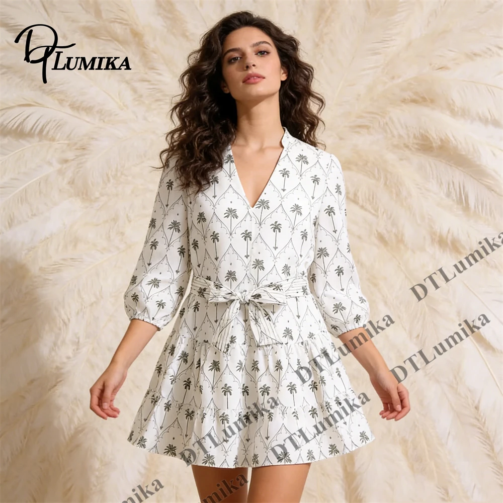 DTLumika Palm Tree Print Wrap - Women'S Formal Resort Wear ulasan dan harga