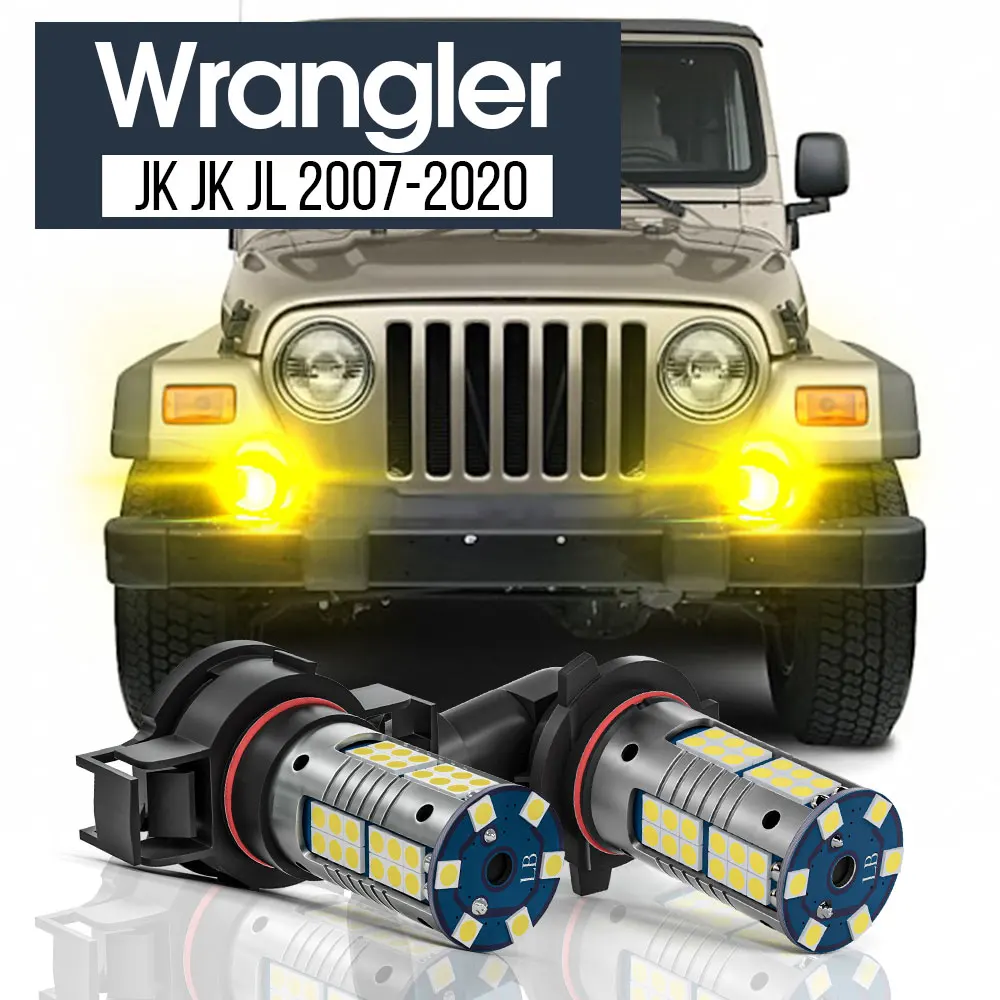 

2pcs LED Fog Light Lamp Blub Canbus Accessories For Jeep Wrangler JK JL 2007-2020 2011 2012 2013 2014 2015 2016 2017 2018 2019