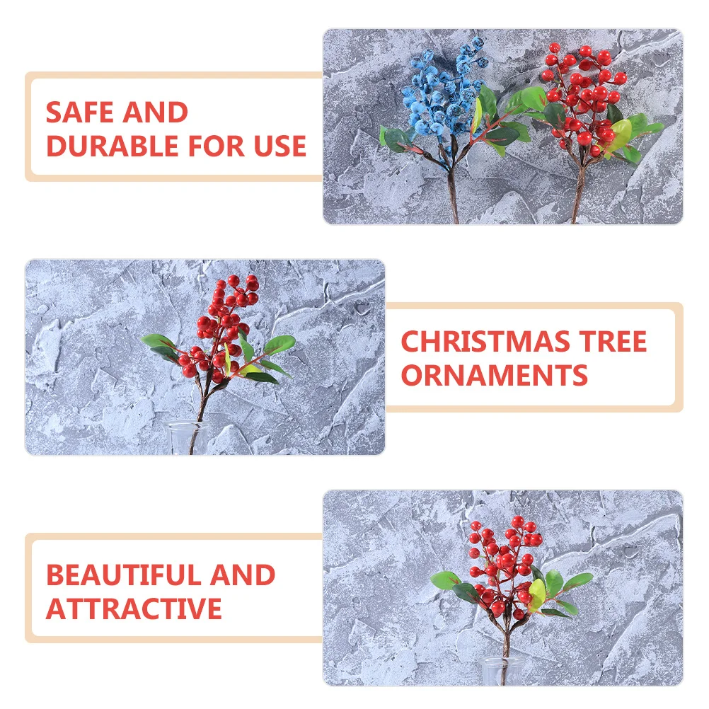 

5Pcs Christmas Berries Picks Artificial Berry Twig Branches Lifelike Flower Decoration Winter Holiday Home Decor DIY Craft