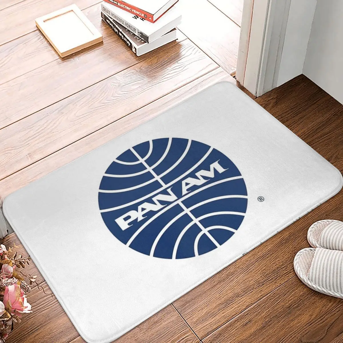 Pan Am Mid 1950s Globe Inverted Facecloth Non-Slip Floor Mat BedroomsThick And Comfortable, Durable Foot Mats