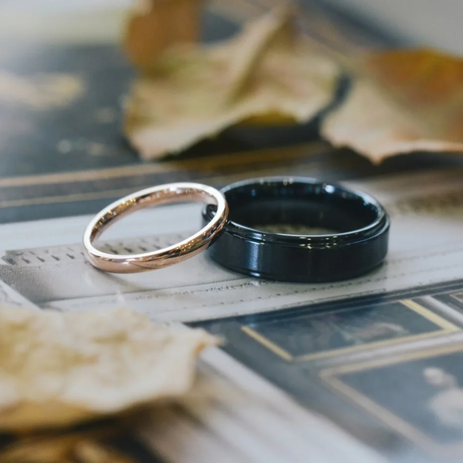 Tigarde 6mm 8mm Black Ceramic Ring Men Wedding Band Engagement Rings Jewelry Bague Ceramique Male anel masculino Anti-allergy
