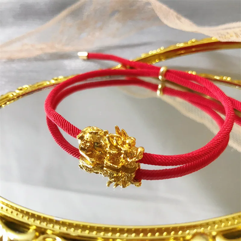 Lucky Red Rope Pixiu Bracelet for Women Men 2025 Chinese Style Zodiac Sign Snake Adjustable Bracelets Wealth Amulet Jewelry Gift