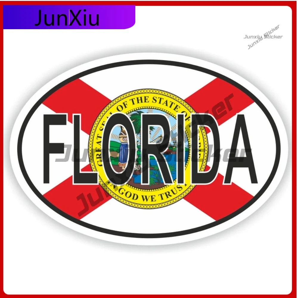 

Florida Usa City Oval Flag Sticker Scratch Cover Vinyl Decals Graphics Waterproof Decals Waterproof Decals Funny Decorations Suv