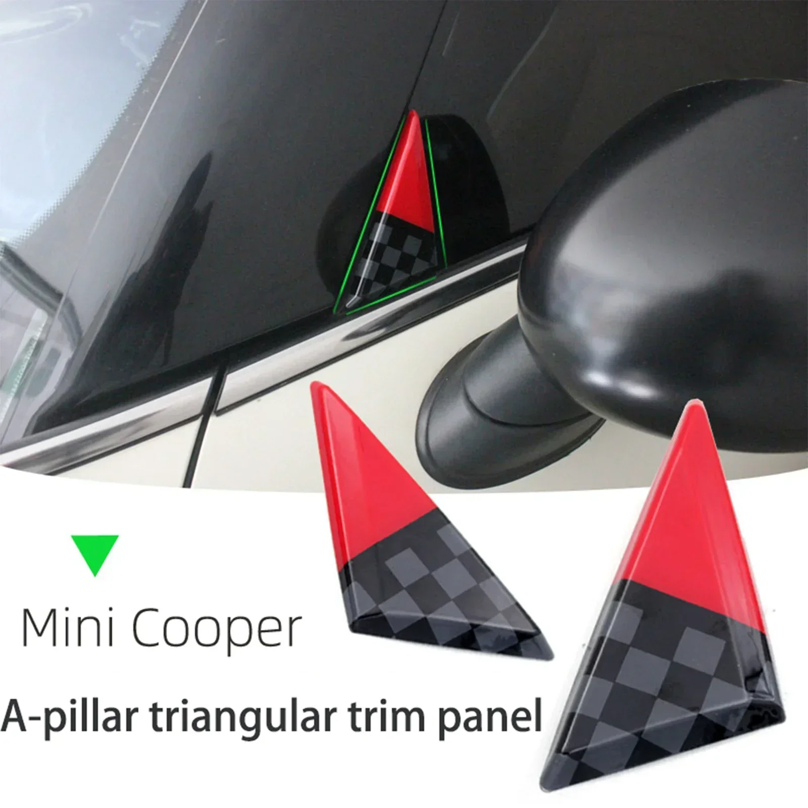 

For Mini Cooper F55 JCW One Door Window Corner A-pillar triangle Area Decorative Stickers Trim Shell Cover Car Accessories