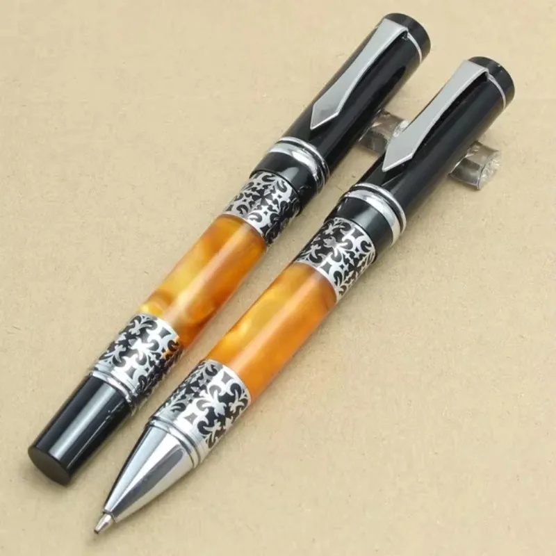 Bookworm 675 Best Design Amber Celluloid Kawaii Rollerball Pen Flower Pattern