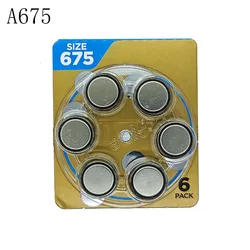 6PCS/LOT A675 Hearing Aid Batteries A675 675 PR44 S675A AG13 Button Cell Zinc Air Battery 1.45V