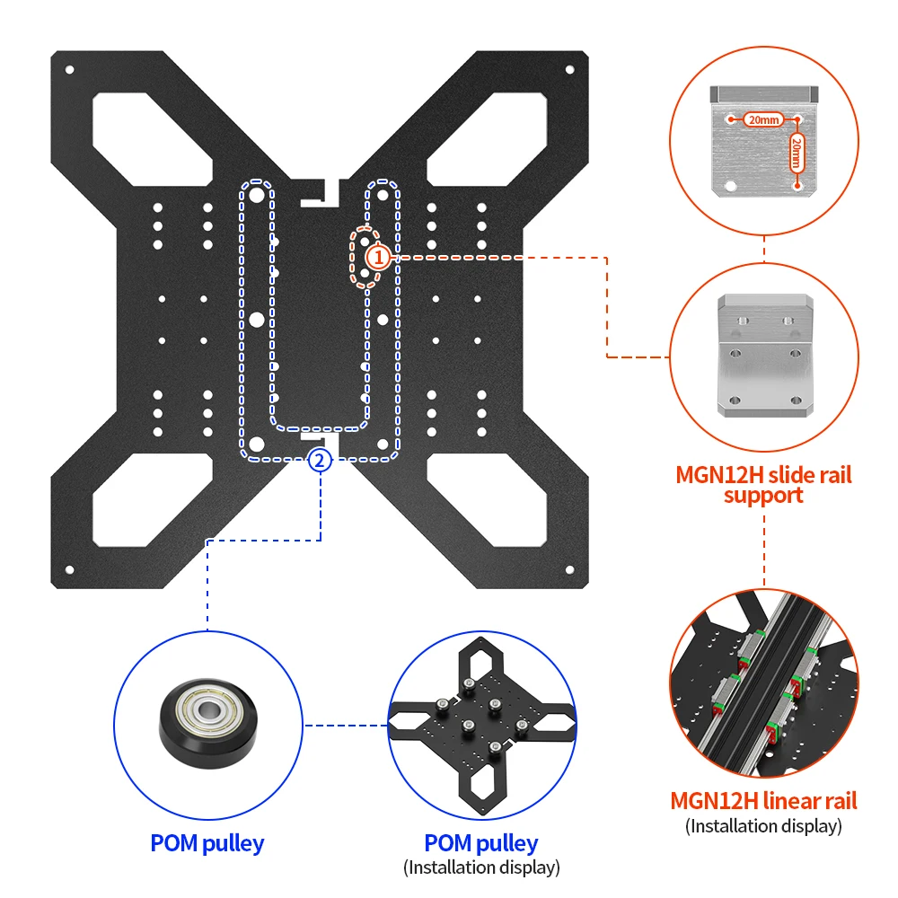 3D Printer Upgrade   Parts for 310mm Aluminum Heatbed Hotbed Platform compatibility Linear Rail Y Axis Hot Bed Support Plate